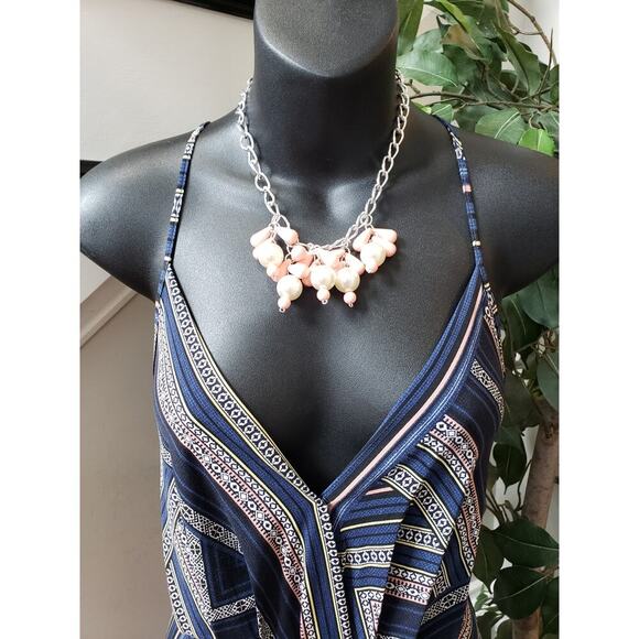 BCBGMAXAZRIA Long Maxi Dress Womens Small Multi Geo Print Pleated Drape Pocket - Picture 5 of 12